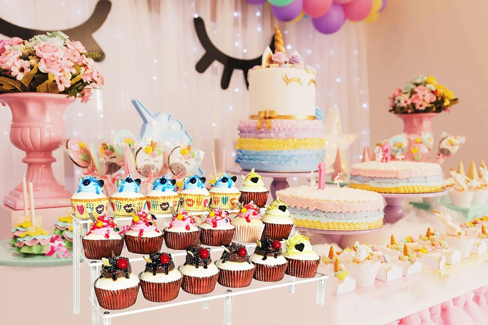 15 3/4 Inch Acrylic Riser Display Shelf,3 Tier Display Riser for Figures Display