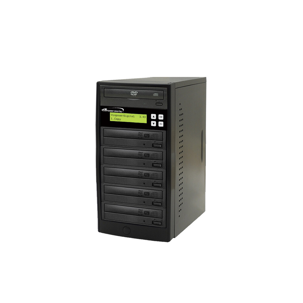 5 Target 24X DVD CD Duplicator Tower Burner Multiple Disc Add Copy Protection