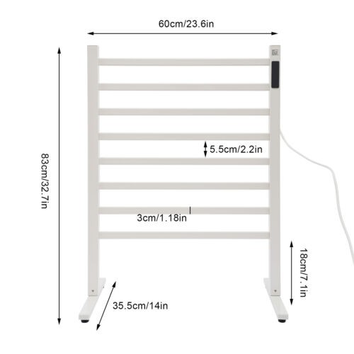 Electric Floor-Standing Towel Warmer Rack with Fast Heating & Timer