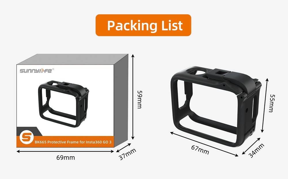 For Insta360 GO 3 Camera Protective Frame Mount Cover Quick Release Accessories