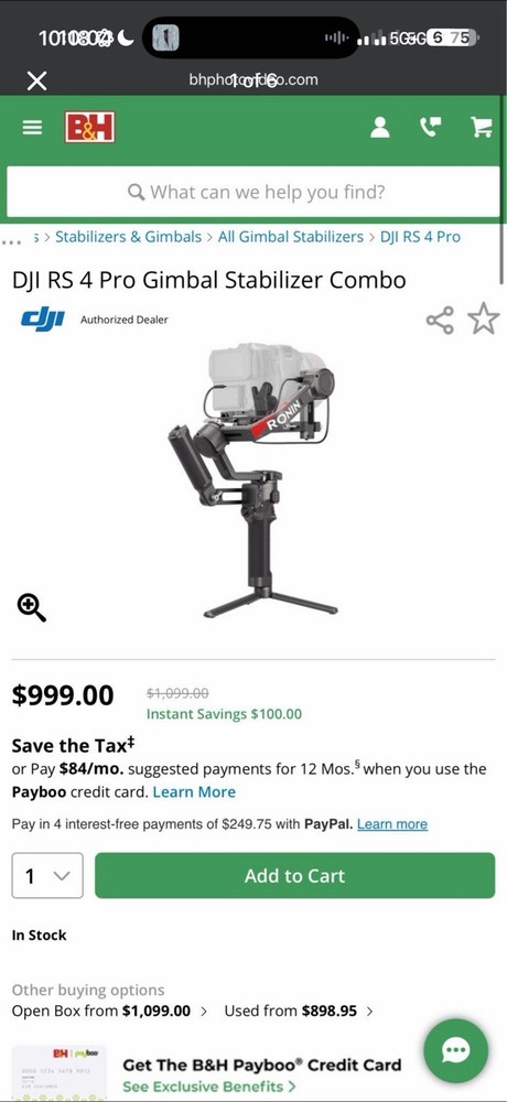 DJI Rs 4 Pro Combo (with Raven Eye)