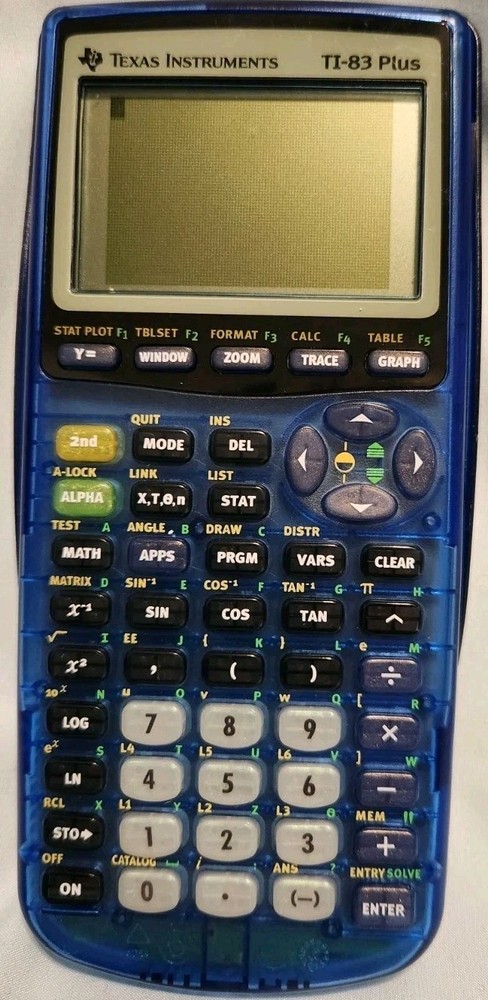 Texas Instruments TI-83 Plus Silver Edition Graphing Blue CalculatorTested Works