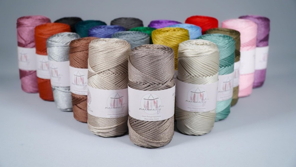 Polyester Macrame Cord 2mm x 250 Yards Polypropylene Rope Black Art Craft