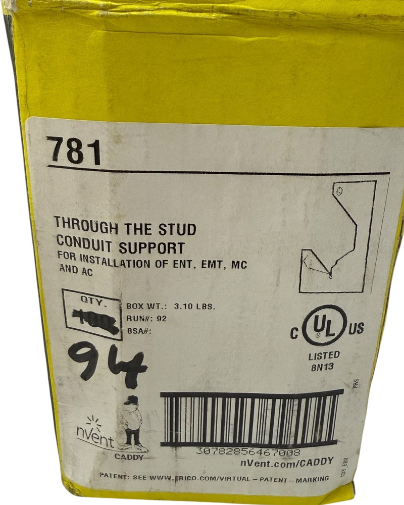 (94-Pack) Erico Caddy 781 Through The Stud Conduit Support 1-Inch