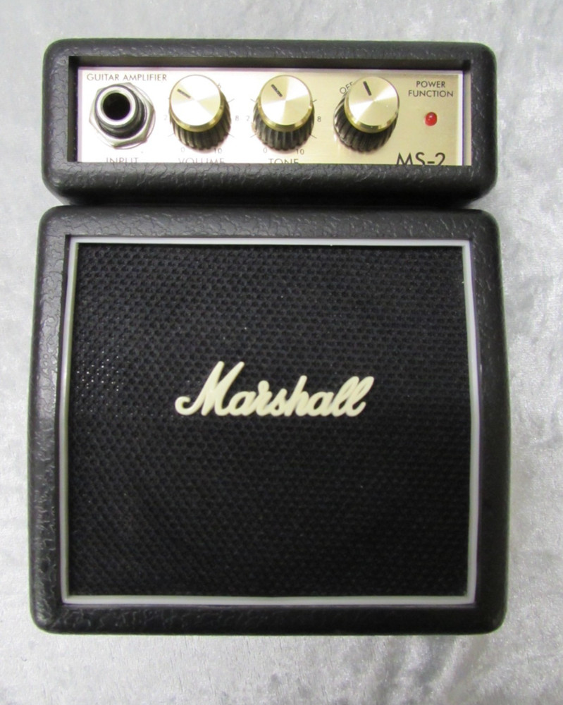 MARSHALL MICRO GUITAR AMPLIFIER - MODEL MS-2 - BATTERY COVER MISSING - UNTESTED