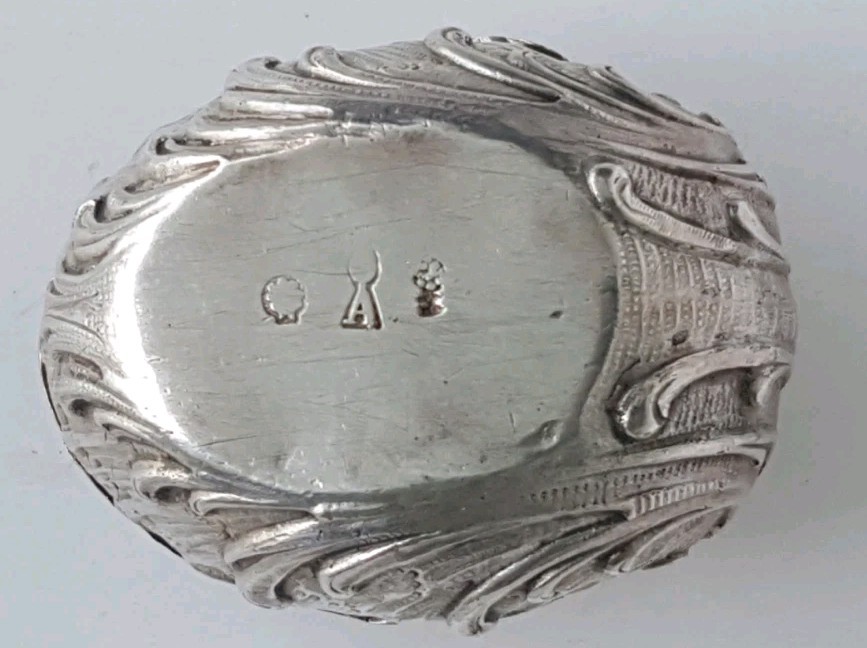 Antique Continental Silver Sea Shell Roccoco Relief