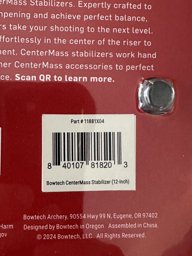 Bowtech CenterMass 12” Stabilizer