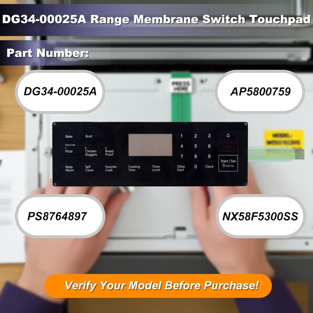 Samsung Oven Range Membrane Switch Touchpad Replacement - Durable & Reliable