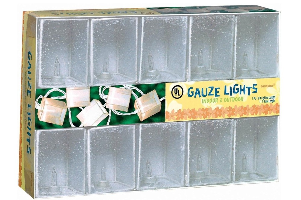 Patio String Lights Set 10 Light 9Ft  Square Shimmering Lanterns Indoor/Outdoor