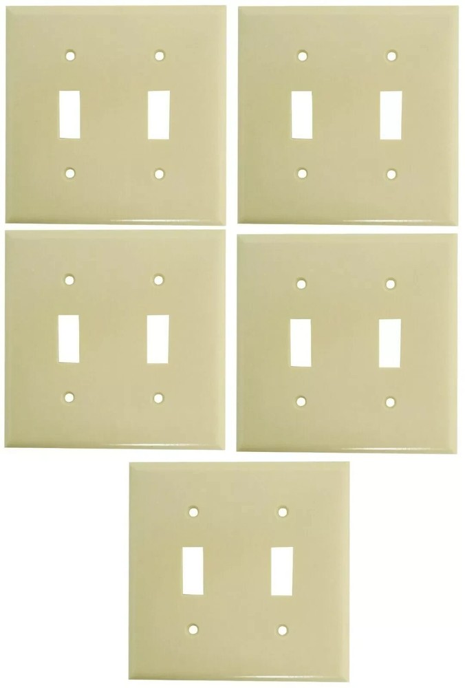 (5 Pieces) Cooper Wiring 2139V 2g Std Ivory Toggle Plate