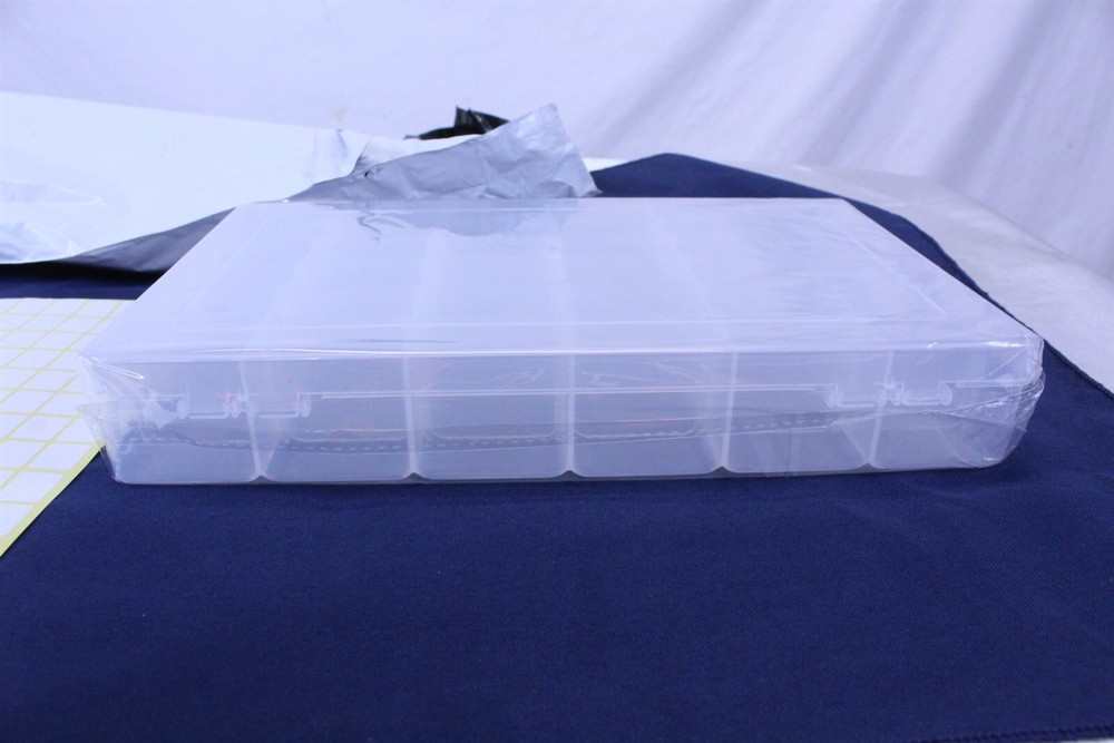 Plastic Storage Bin Clear 36 Compartments 11" x 7" Multi Use Crafts Beads More