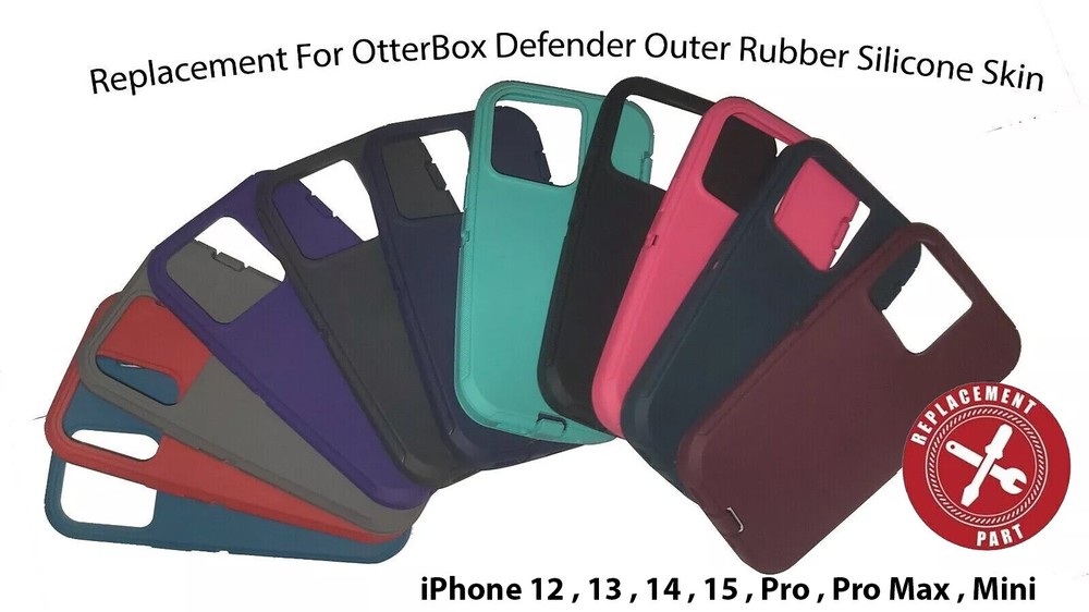 Replacement For Defender Outer Silicone iPhone 12 13 14 15 16 Plus Pro Max Mini