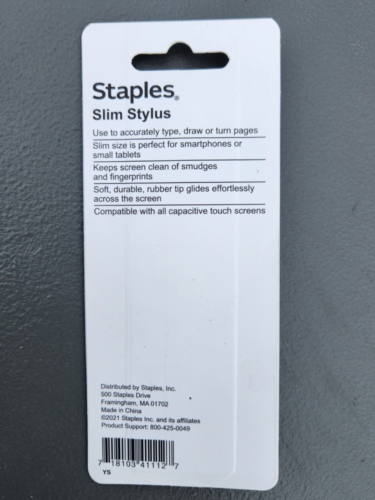 Staples Universal Slim Stylus 51149, Radiant Red