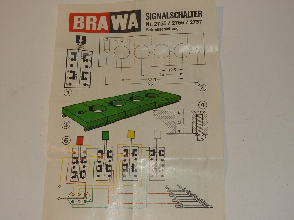 BRAWA GERMANY #2756 SIGNAL SWITCH WITH INSTRUCTION SHEET