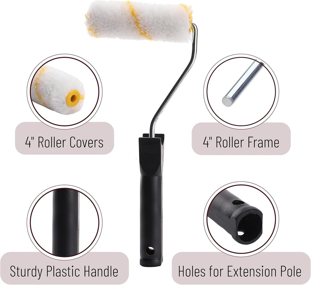 Bates Paint Tray Set 5pcs 4 Inch Small Roller Kit