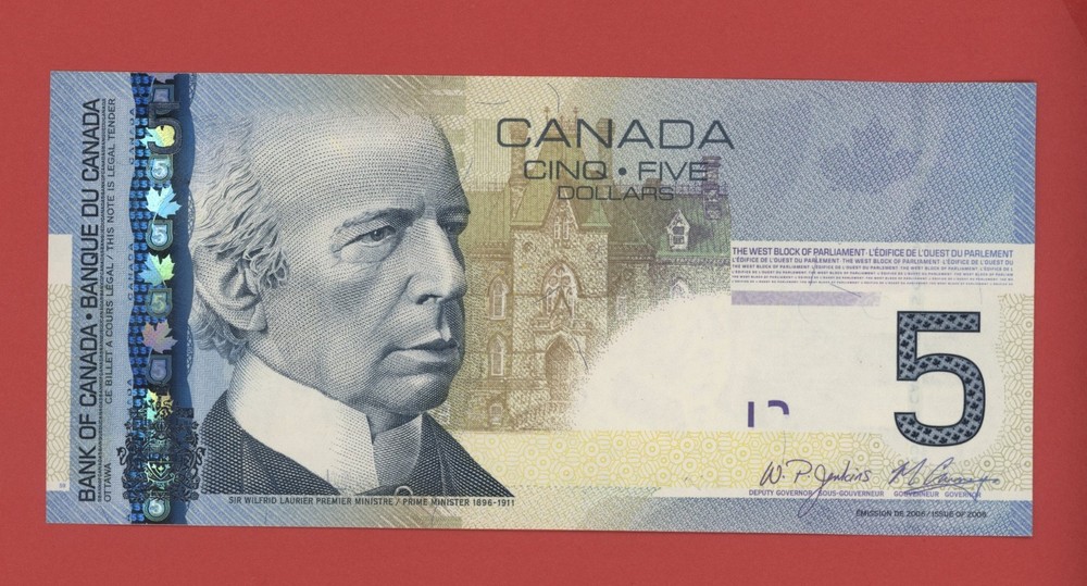 CANADA  5  DOLLARS 2006/2008  PICK # 101Ab  UNC.