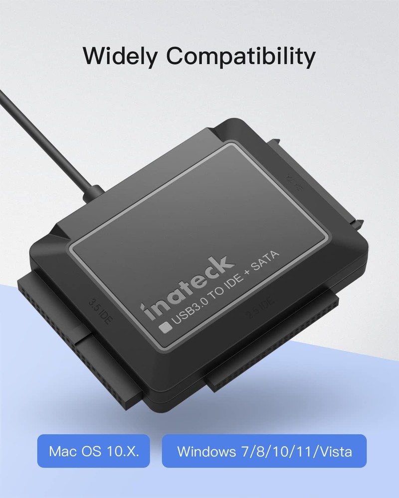 Compact USB 3.0 Hard Drive Reader - Connect 2 Drives Simultaneously with Ease