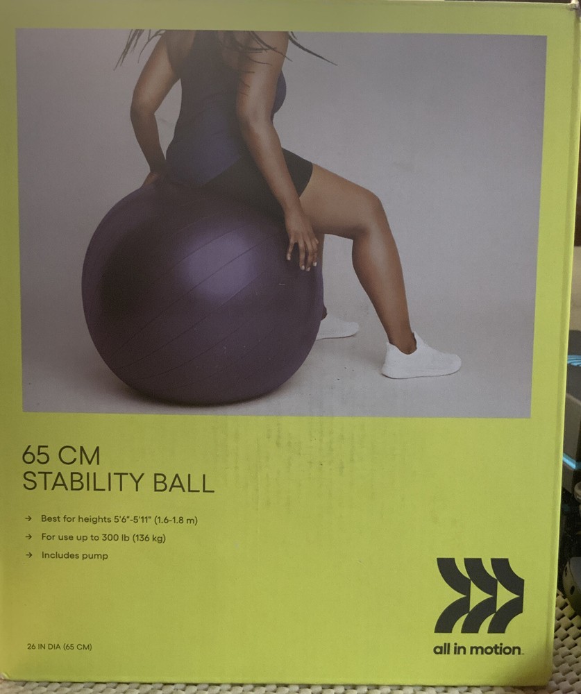 🧷 All in Motion Stability Ball 65cm, 🆕 With Pump