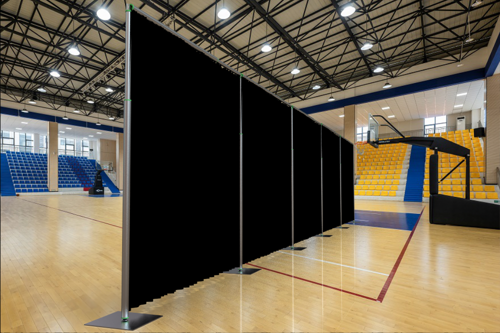 QUICK BACKDROP KIT 10 FT TALL x 10 FT - 50 FT WIDE PIPE WITH DRAPE(BLACK DRAPES)