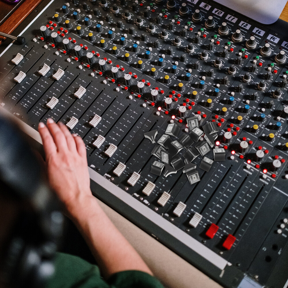 20PCS Fader Knobs Slider Console Mixer Replacement Fader Caps Straight Sliders