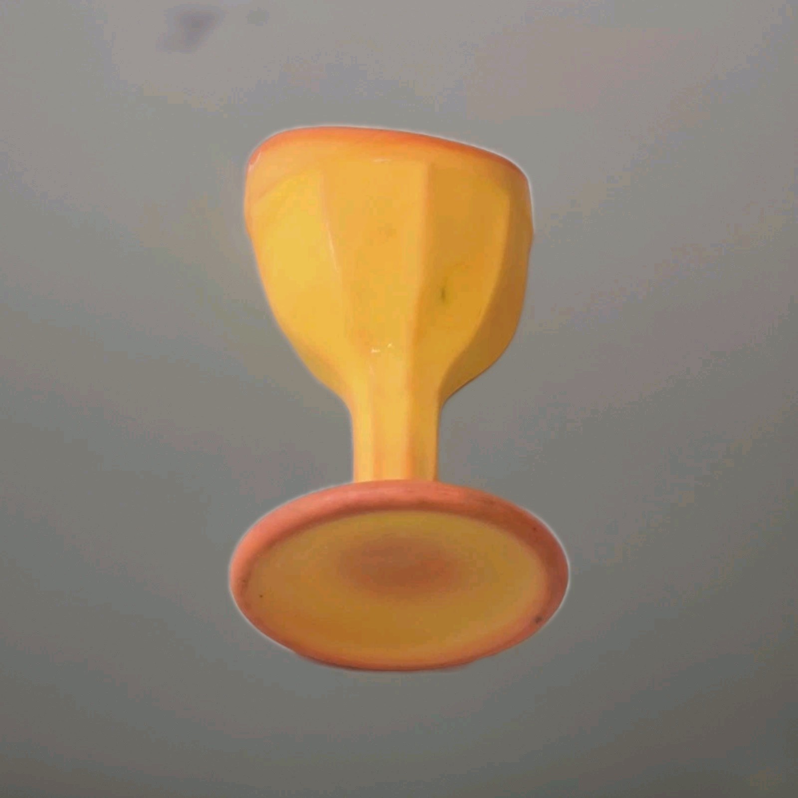 VINTAGE UV REACTIVE SLAG Glass ORANGE SWIRL Ribbed Design Eye Wash Cup by ROSSO