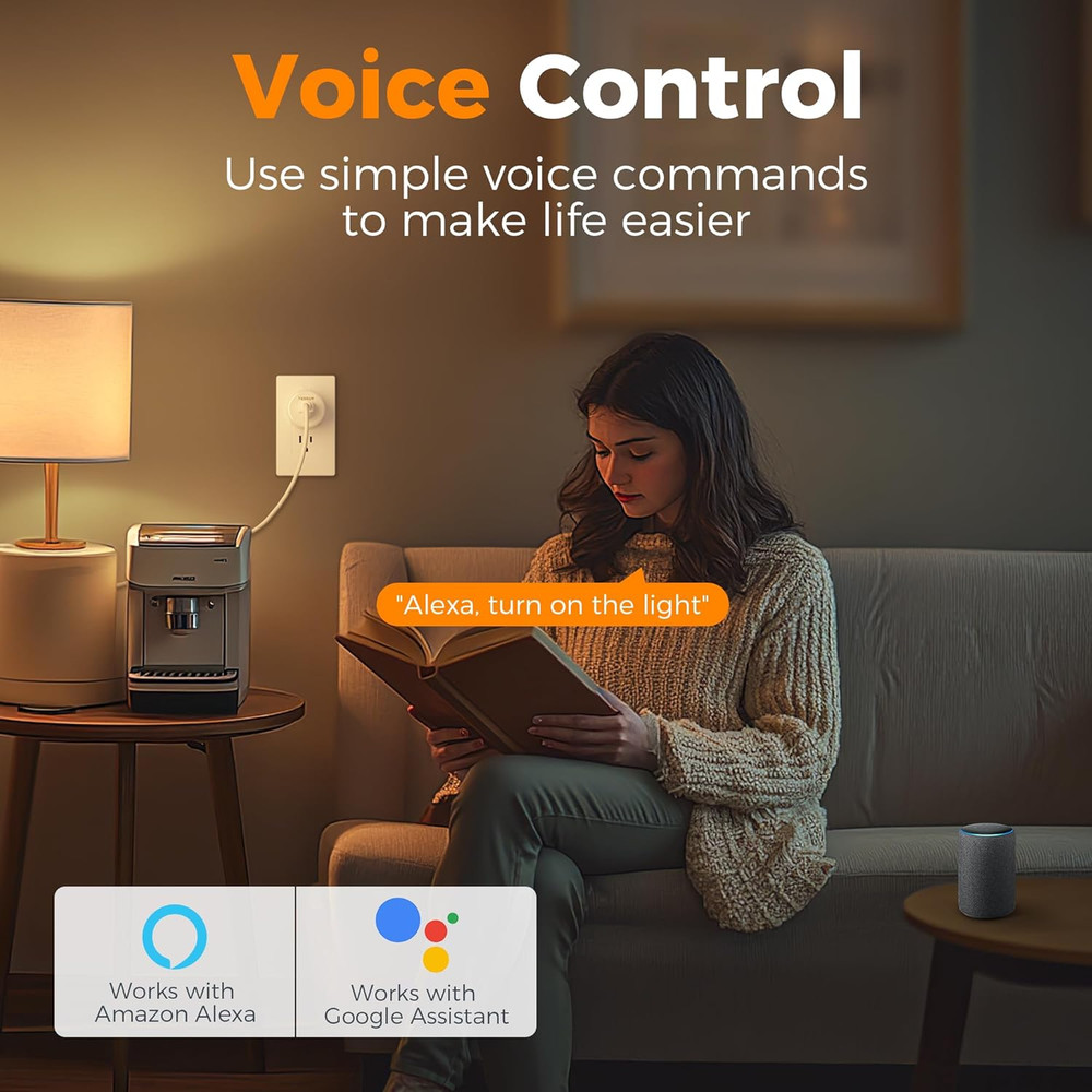 Smart Plug, TESSAN Wifi Timer Outlet Compatible with Alexa and Google Assistant