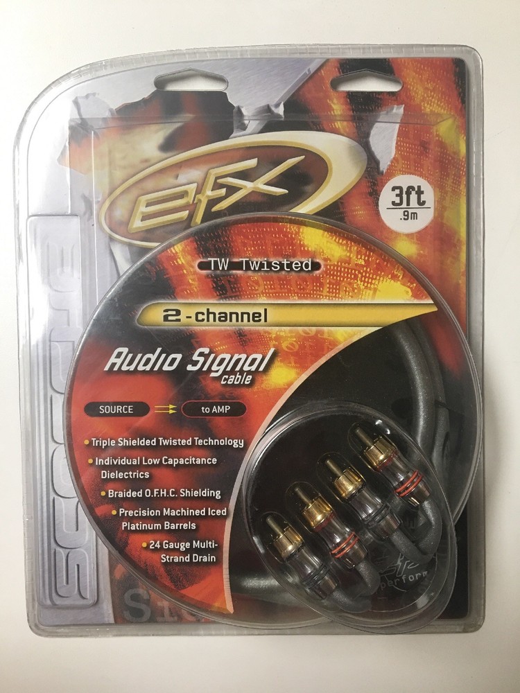 Scosche TWisted RCA Cable- 2 Ch - 3 ft