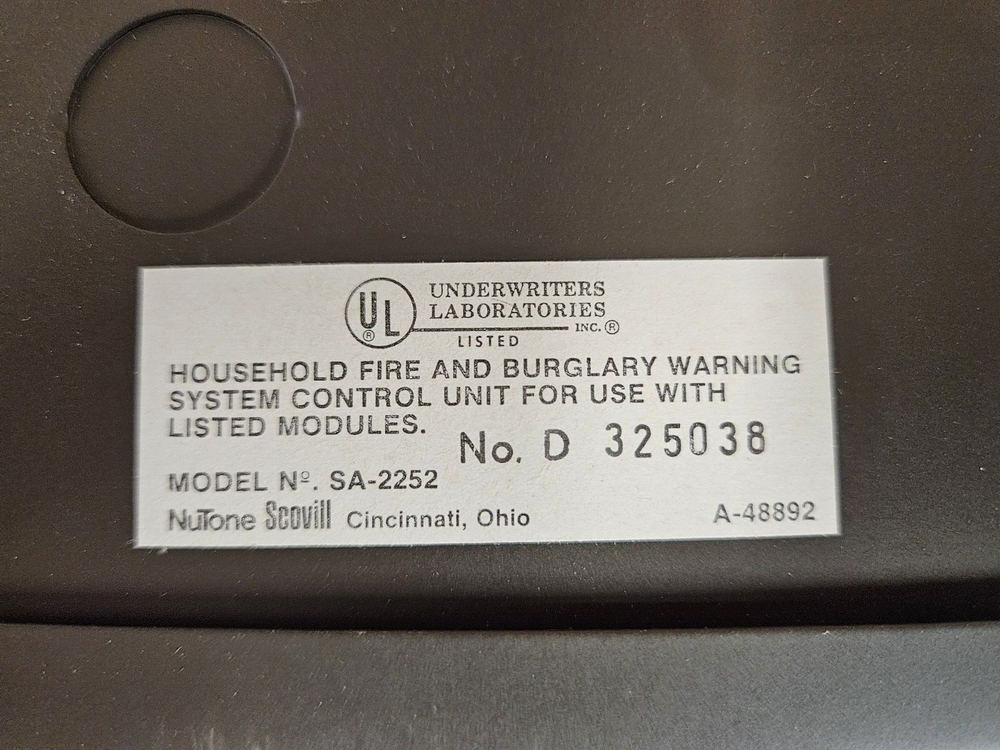 Nutone SA-2252 Security System Master panel ( NEW )