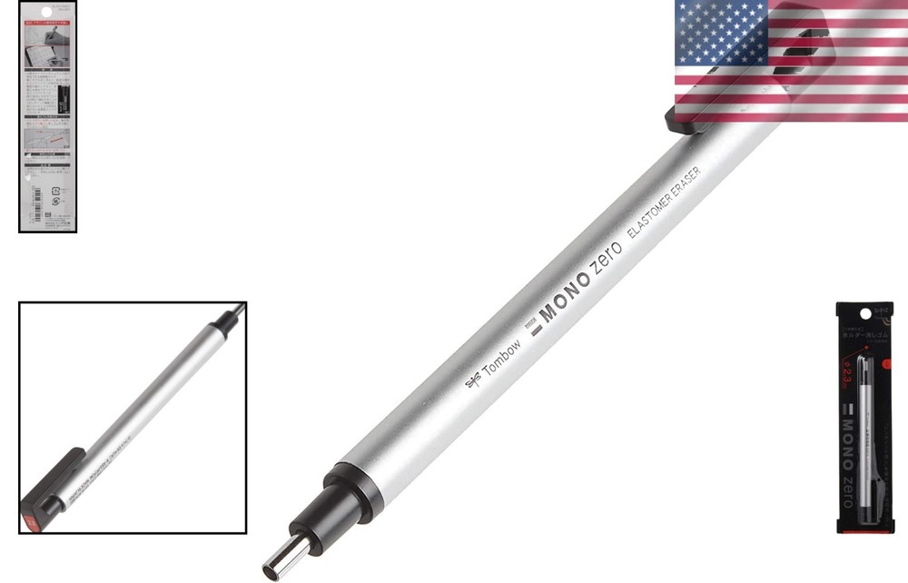 Precision Round 2.3mm Mono Zero Eraser - Refillable, Lightweight, Silver