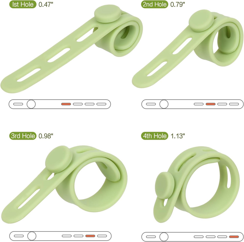 Donruby 24Pcs Silicone Cable Ties - Reusable & Washable with Locking Buckles,