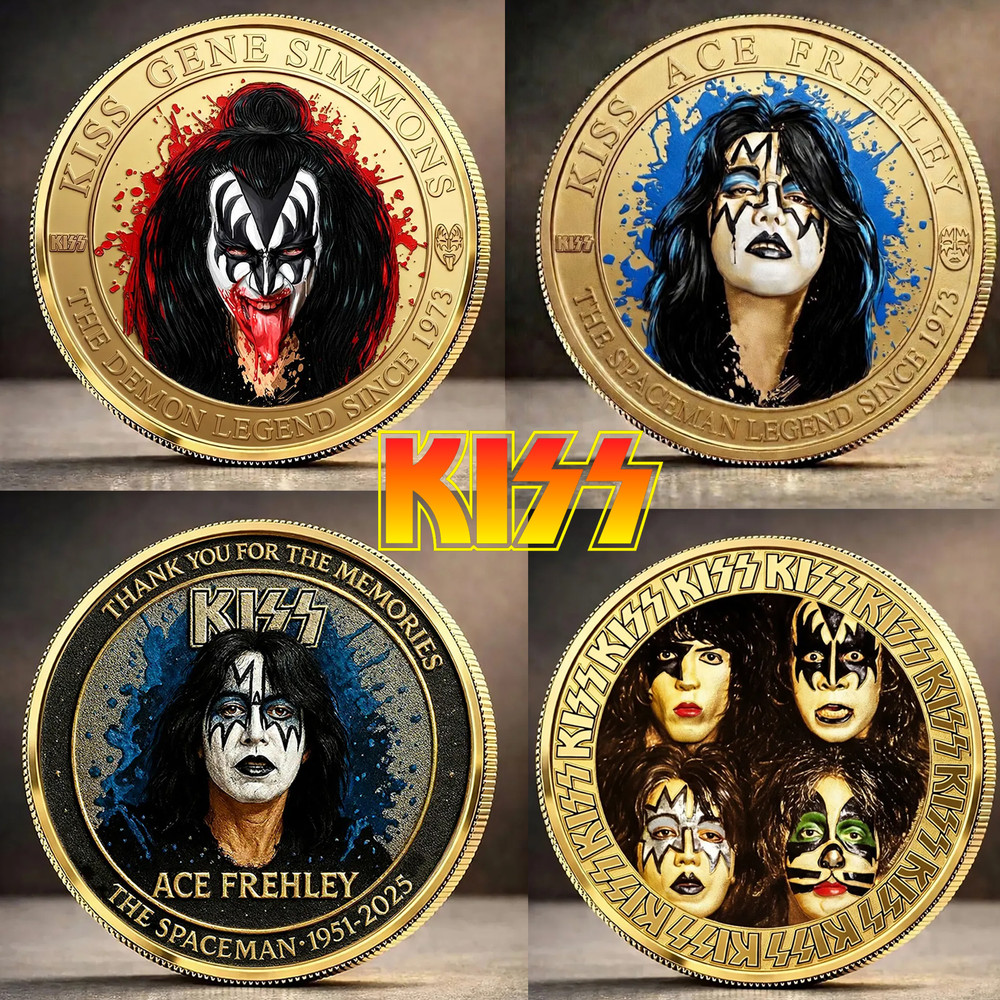 KISS Rock Band Challenge Coin - Gene Simmons Ace Frehley Commemorative Fan Gift!