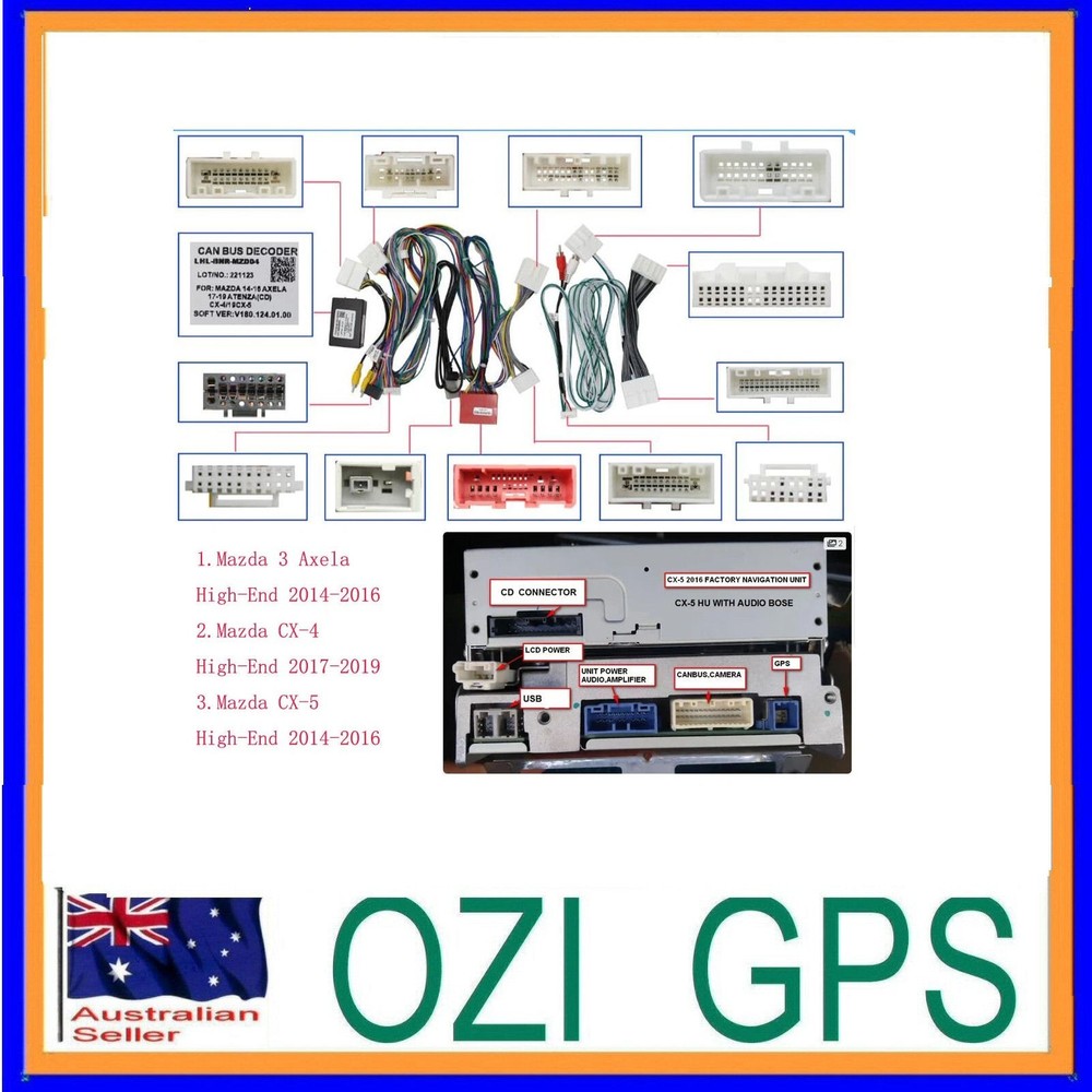 FOR MAZDA 3 2014-2016  HEAD UNIT CABLING TO RETAIN BOSE FOR ANDROID HEAD UNIT