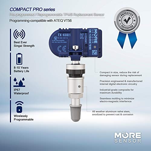 MORESENSOR Compact PRO Series 433MHz TPMS Tire Pressure Sensor 4-Pack |