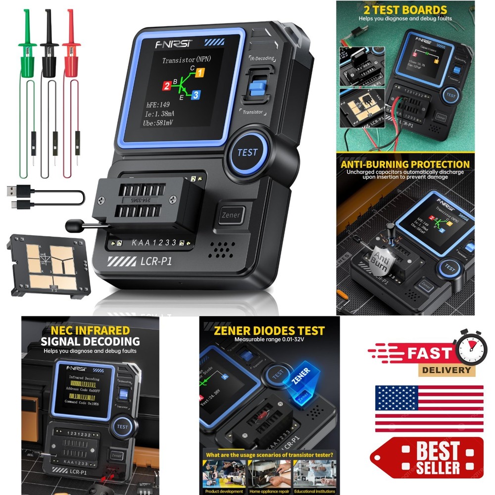 Advanced Mosfet Transistor Capacitor Tester with Automatic Identification