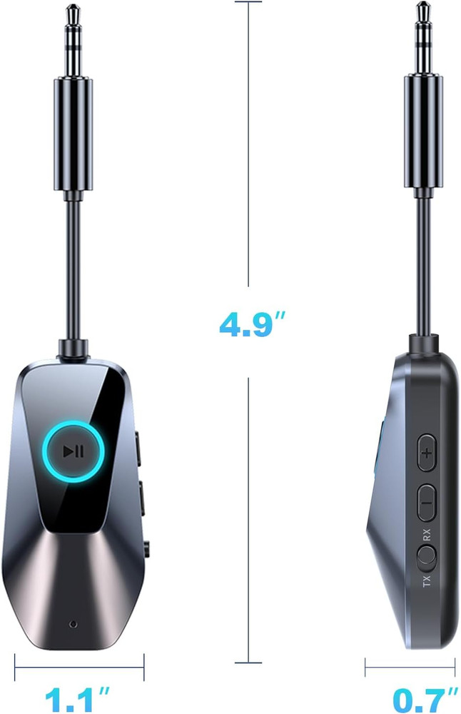 Bluetooth 5.3 Transmitter Receiver, Airplane Bluetooth Adapter for Headphones,