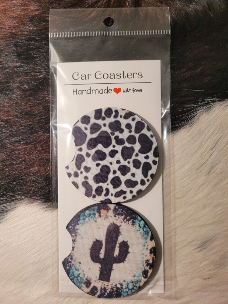 Car Cup Coasters Western 2pcs