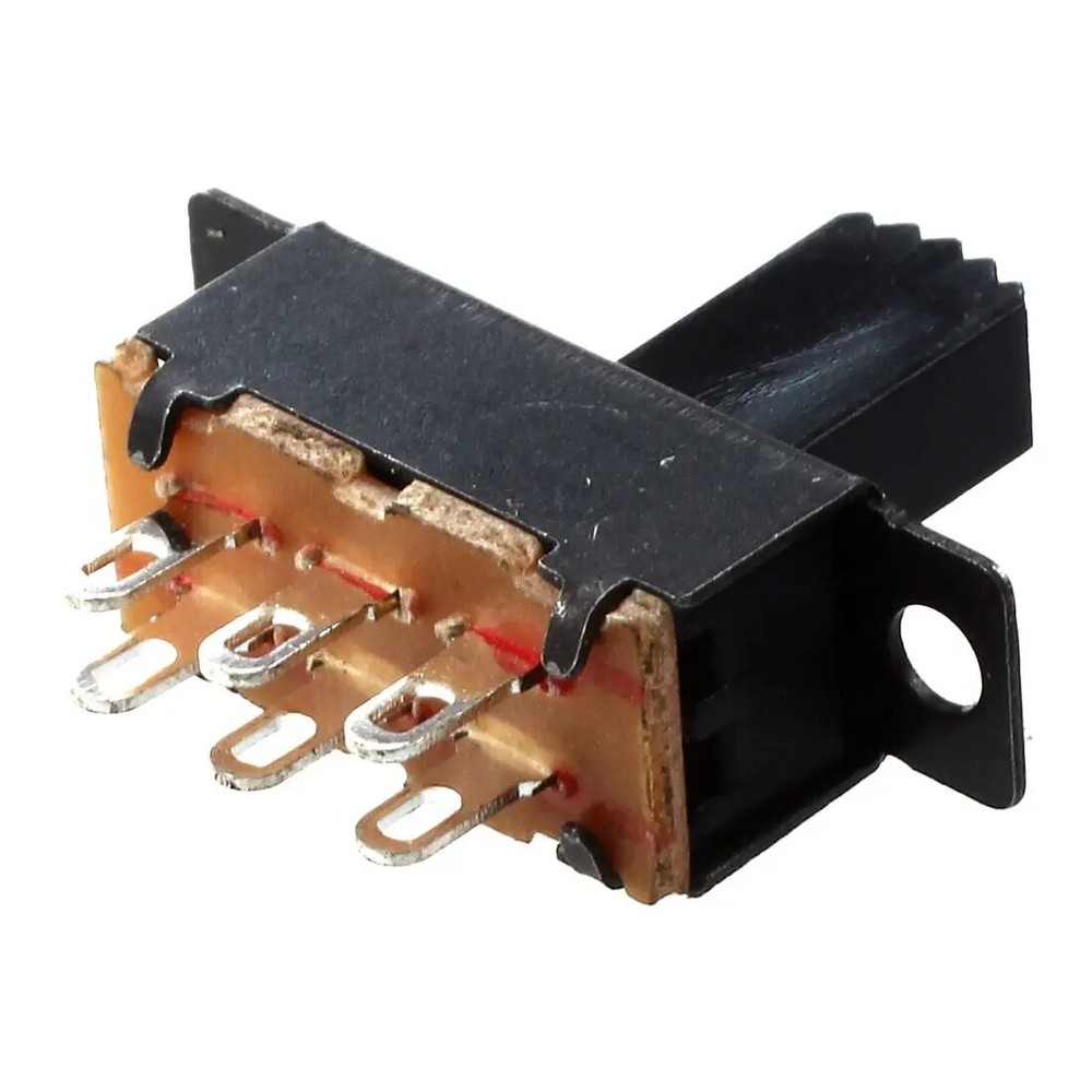 10x Mini Slide Switch 6-Pin 2-Position DPDT ON/ON Black Tiny PCB Solder Mounted