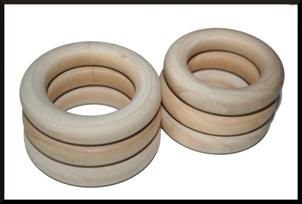 100- Wooden Rings In Various Sizes- Wedding Game Ring Toss Teethers Craft Ring