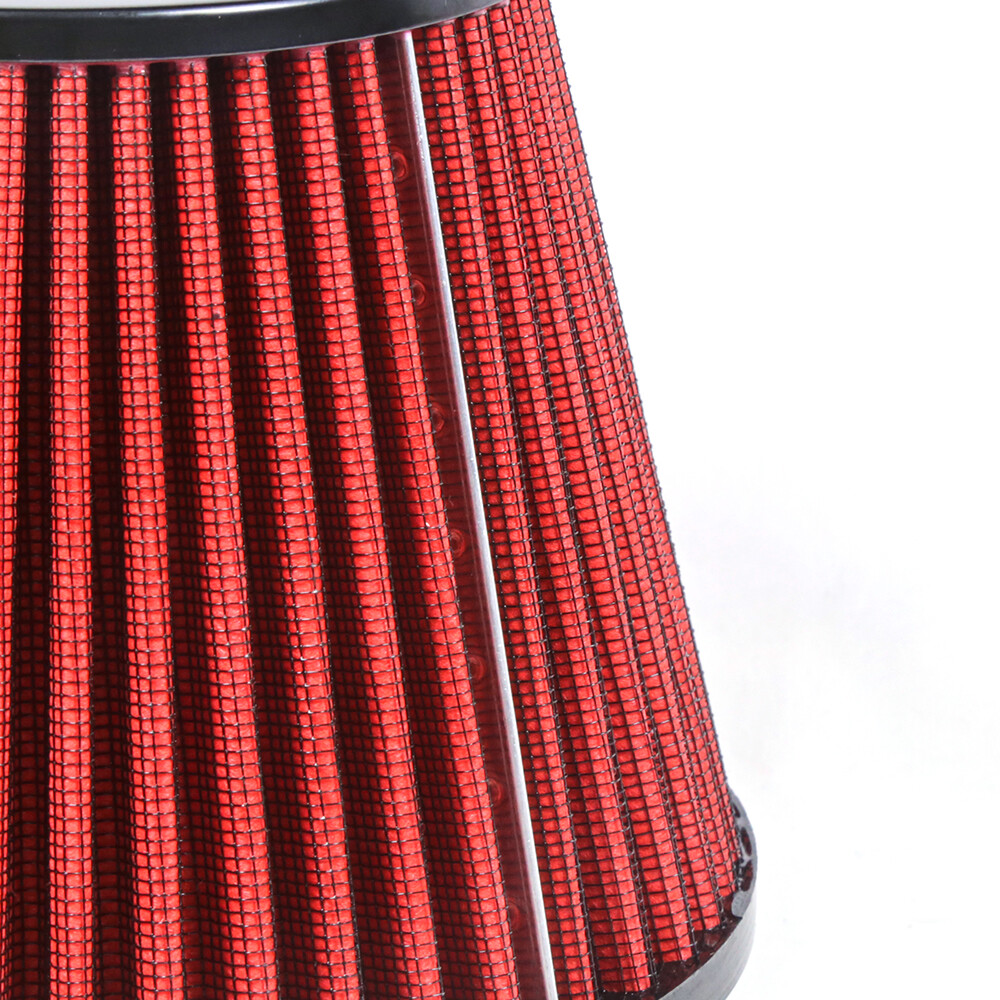 6" Red Truck Long Performance High Flow Inlet Cold Air Intake Cone Dry Filter