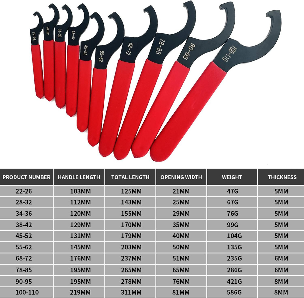 10Pcs Coilover Spanner Wrench Set Universal Shock Adjustment Hook Tool Suspensio