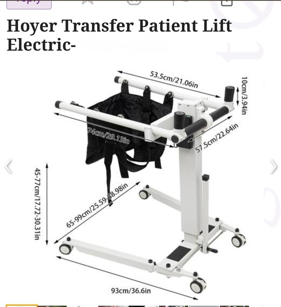 Hoyer Transfer Patient Lift Electric