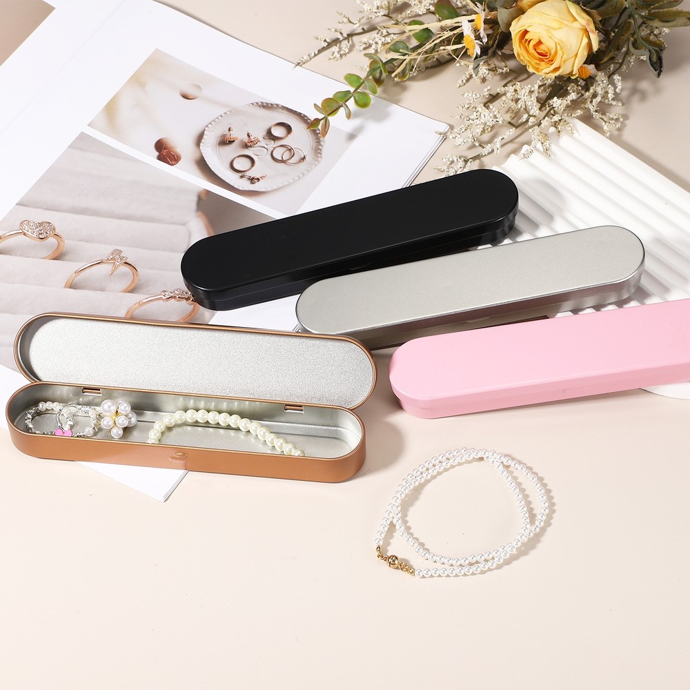 2Pcs Metal Rectangular Tinplate Tin Box with Lids, Silver