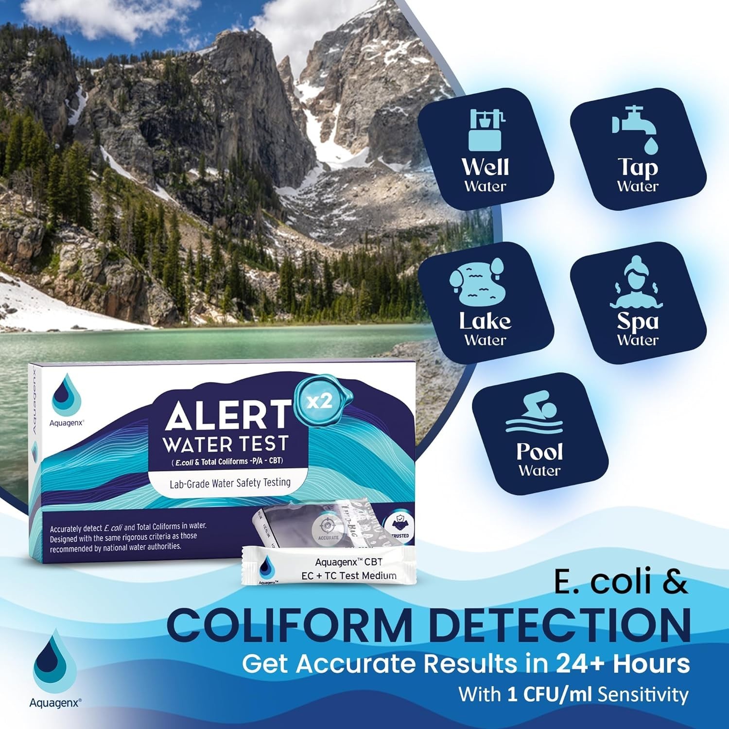 Aquagenx Alert P/A Test Kit – Lab-Grade Home Water Testing Kit