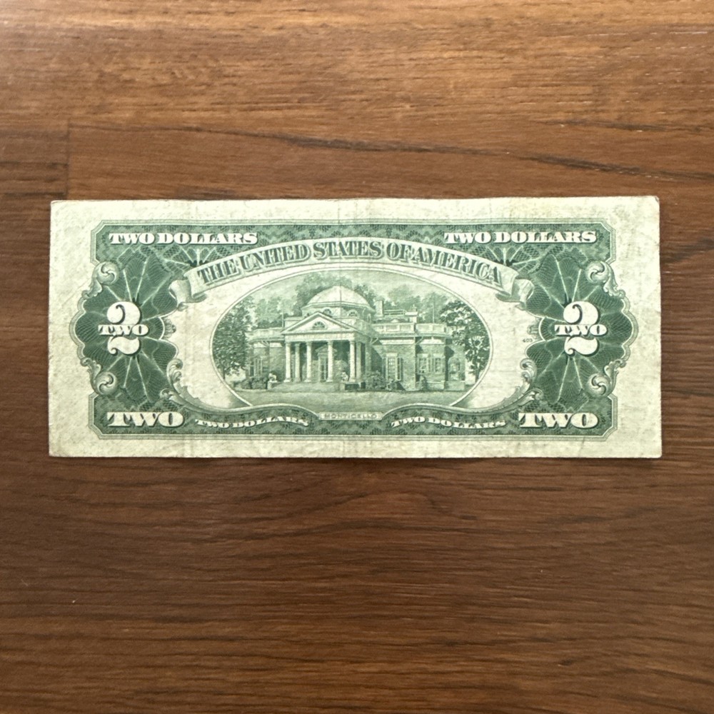 1953B Series 2 Dollar Bill - Red Label- Monticello Back Circulated