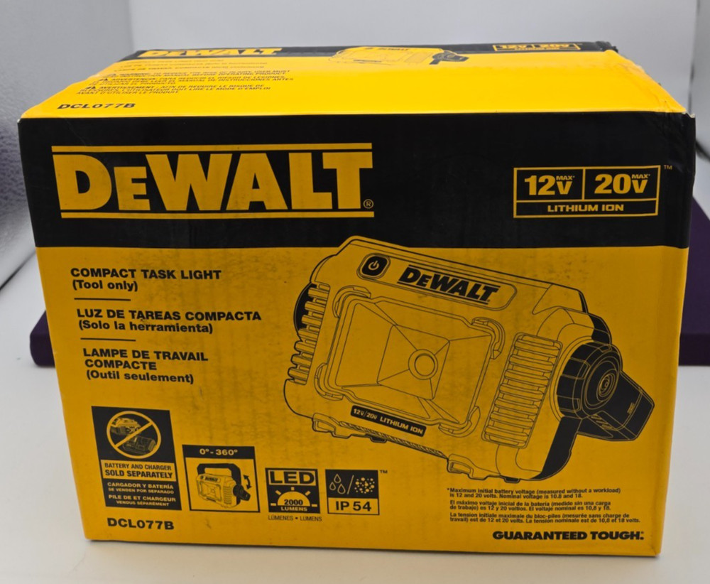 Dewalt DCL077B LED Compact Task Light 12V & 20V Work Spot Light MAX Tool LED