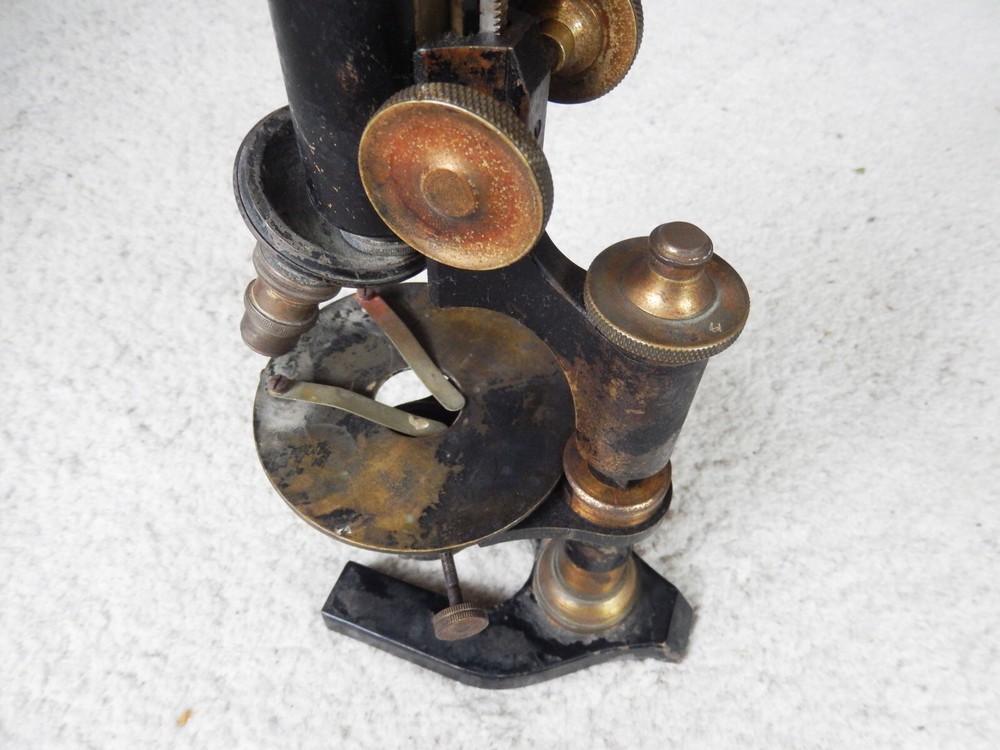 Vintage Antique Brass Microscope Germany