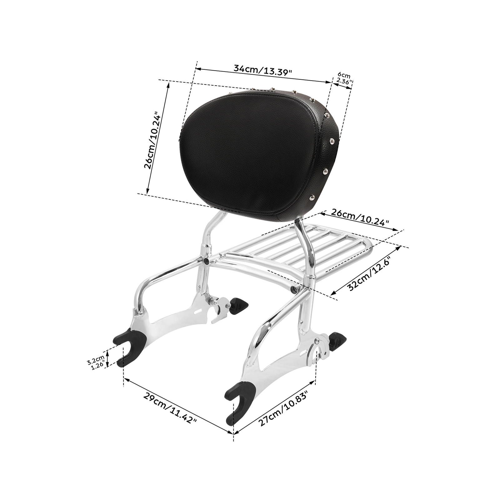 Backrest Sissy Bar Luggage Rack Mount Spools Fits For Indian Chieftain 2014-2024