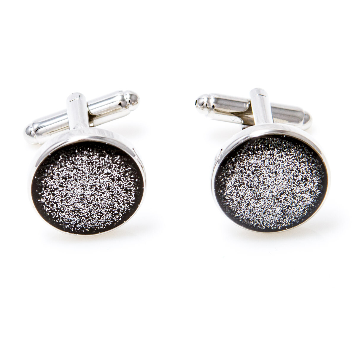 MRCUFF Black Diamond Dust Tuxedo Cufflinks & Studs Set bulk packed