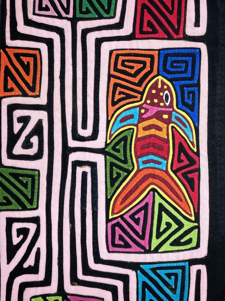 Vintage Fish Mola Panel: Kuna Textile Art, Panama