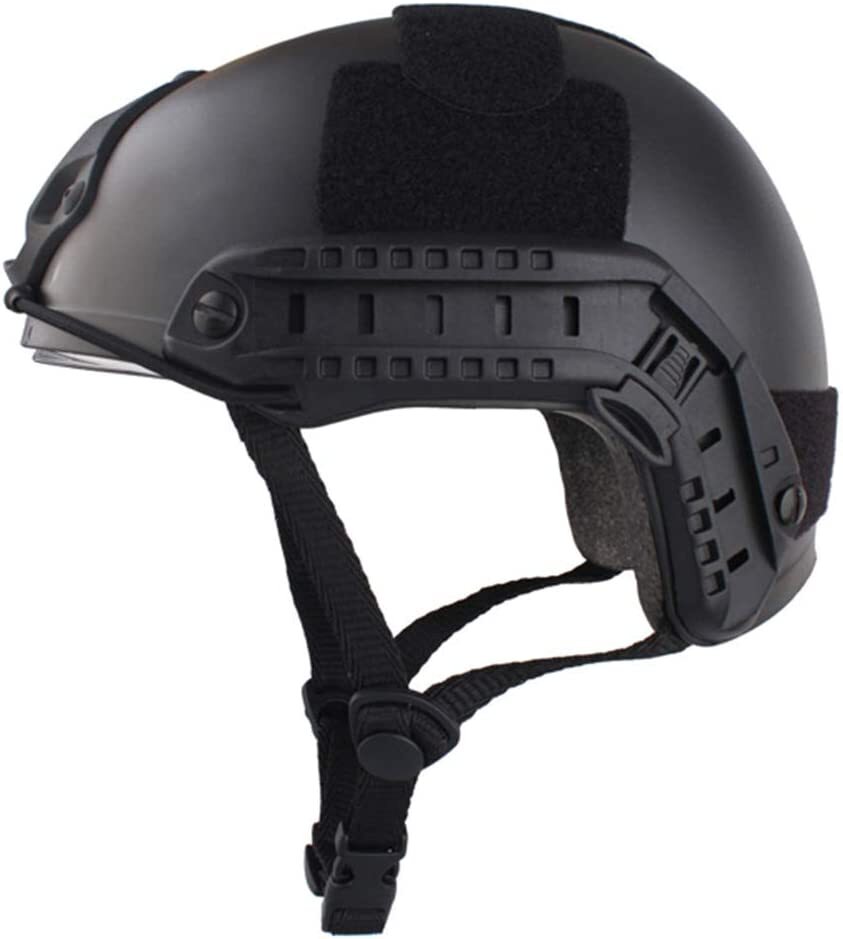 PJ Type Tactical Multifunctional Fast Helmet with Visor Goggles Version Black